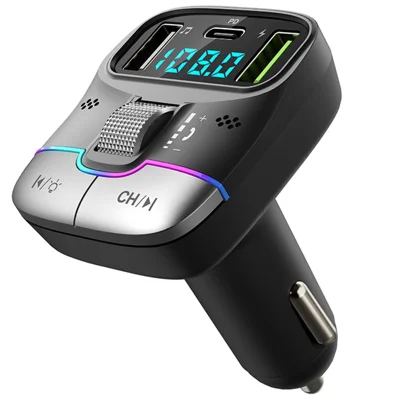 GZ01 Bluetooth 5.3 compatible, lecteur de musique MP3 avec clé USB, mains libres, chargeur de voiture USB double + Type-C