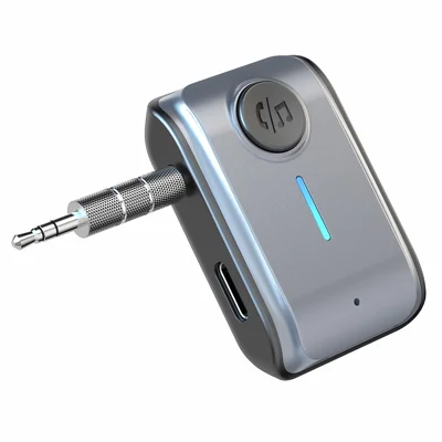 Receptor Bluetooth W2 para Coche, Adaptador de Audio para Coche con Entrada Tipo-C, BT 5.3, con Ranura para Tarjeta TF, Manos Libres Portátil
