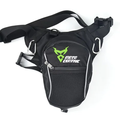 MOTOCENTRIC 11-MC-0100 Motorcycle Leg Bag 1680D Oxford Cloth Waterproof Crossbody Bag - Green Logo