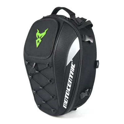 MOTOCENTRIC 11-MC0102 Sac de casque de moto Sac de siège arrière Sac à bandoulière Grande capacité Sac de queue de moto pour la conduite - Vert