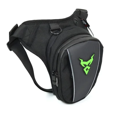 MOTOCENTRIC 11-MC-0105 Sac de jambe de moto Équipement de conduite Sac bandoulière Sacoche de taille de cavalier avec bandes réfléchissantes - Vert