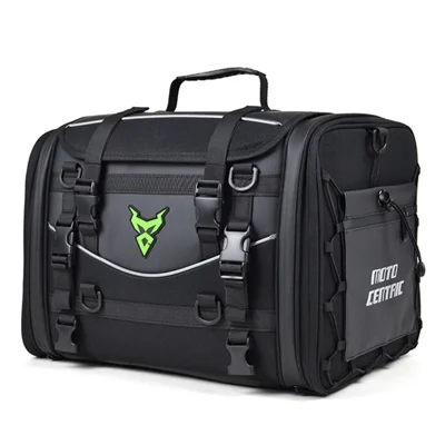 MOTOCENTRIC 11-MC-0125-A 35L Sac de queue de moto Imperméable en tissu Oxford - Logo vert