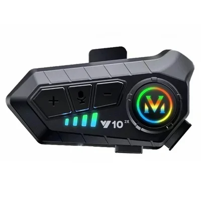 Y10-2X IPX6 Waterproof 300M Intercom Motorcycle Helmet Bluetooth-compatible Headset - Hard Mic