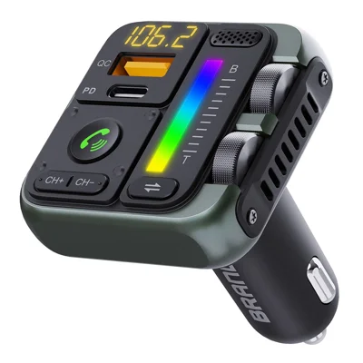 MT04 Car Bluetooth-compatible Adapter FM Transmitter HiFi Music MP3 Player Type-C + USB Car Charger
