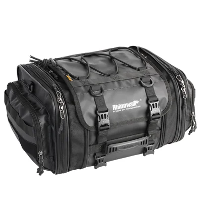 RHINOWALK MT4026 19L Expandable Motorcycle Rear Rack Storage Bag Motorbike Tail Pannier Pack - Black