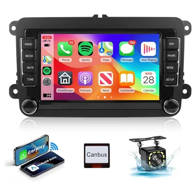 7-Zoll-Android-15-Autoradio 4G+64G CarPlay-Player Android GPS-Navigation 12-LED-Rückfahrkamera Auto-Player für Volkswagen Golf MK5 / Polo Passat Jetta