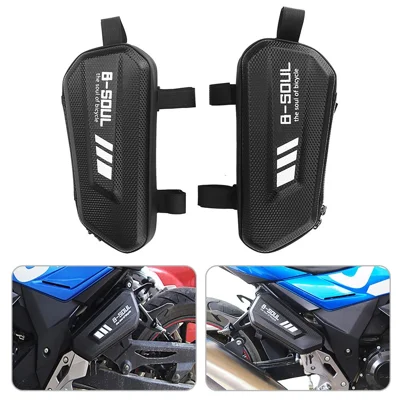 B-SOUL 2 Pièces Sacoche de Moto Gauche et Droite Étanche Boîte de Rangement pour Outils de Réparation, 2L