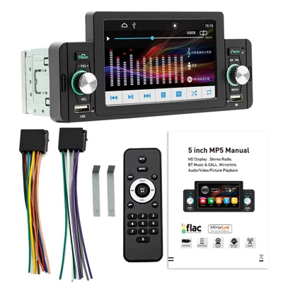 SWM-160 5-inch HD Display Car MP5 Player Bluetooth-compatible 5.0 Hands-Free Car Audio Player Built-in FM Radio (without Battery)