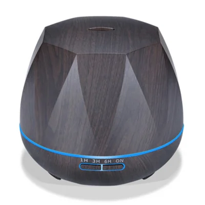 Diffusore di Aroma in Legno Portatile 550ml Umidificatore d'Aria Silenzioso con Luce LED Nebulizzatore Antinsomnio - Spina EU