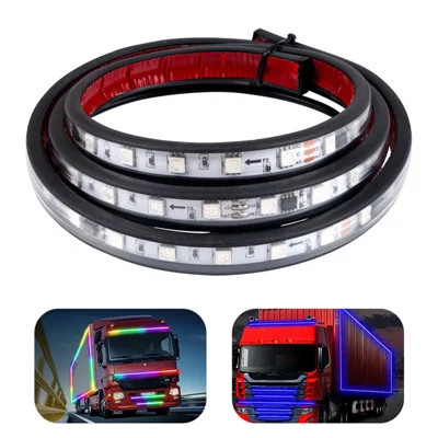 Bande LED pour camion de 1,5 m 24 V, décoration extérieure de fourgon, feu de circulation diurne, lampe d'ambiance à barres RVB pour voiture