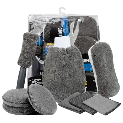 9Pcs / Set Car Cleaning Tools Sponge Microfiber Towel Brush Glove Car Washing Tools