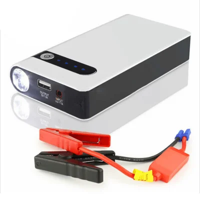 XLJ03 12V Chargeur de batterie de démarrage d'urgence pour téléphone portable voiture Banque d'alimentation portable 12000mAh avec lampe de poche, (prise EU)