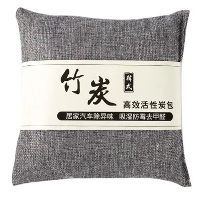 Activated Carbon Bag Car Home Dehumidification Odor Formaldehyde Removal Linen Bamboo Charcoal Bag - Grey