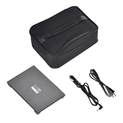 12V Electric Heated Lunch Bag for Travel Camping Oxford Cloth Insulated Food Warmer - US Plug