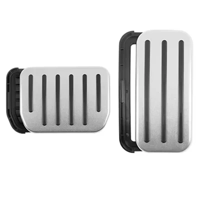 2Pcs / Set For Tesla Model Y  /  3 Car Styling Non Slip Accelerator Brake Pedal Pad Cover - Silver