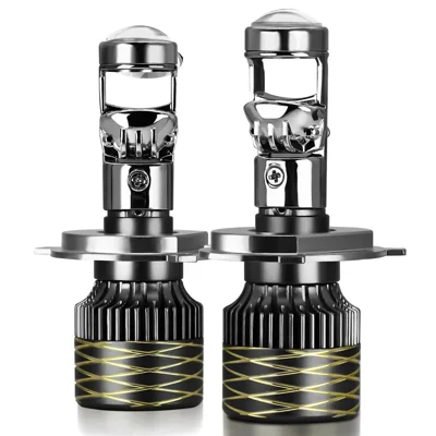 N9 2Pcs H4 Car Headlamp Mini Lens High Brightness LED Headlight IP67 Waterproof Automotive Front Light