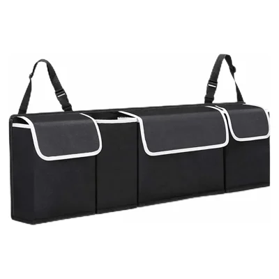 Universal Car Back Seat Hanging Multi-Pocket Storage Bag with Lid Oxford Cloth Trunk Organizer
