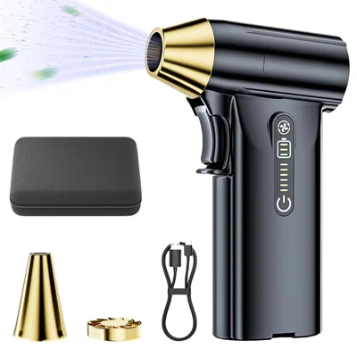 ST-8109 Portable Handheld Wireless Blower 3 Gears Adjustable High Power Car Home Dust Cleaner - Black