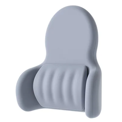 3D Ergonomic Memory Foam Car Lumbar Support Pillow for Office Home Back Pain Relief Cushion - Grey