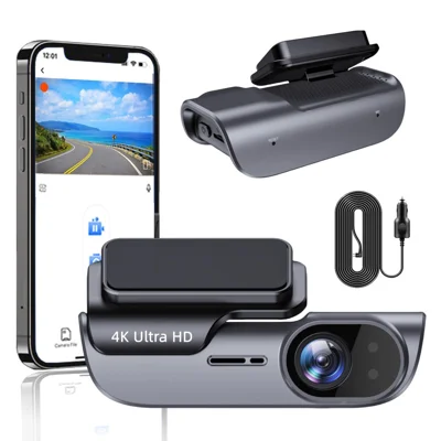 K05 4K High Definition WiFi Dash Cam Wide Angle Lens Night Vision Car Driving Recorder, Cigarette Lighter Power