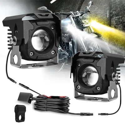 SK1 PRO 2Pcs 6 Modes LED Motorcycle Headlight High Low Beam Electric Bike Spotlight Headlamp