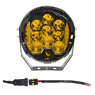 E7 Plus 1Pc 7 Inch Car Daytime Running Light Side Flash Spotlight Waterproof Motorcycle LED Headlight - Yellow Light