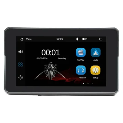 B5354 5 Inch TFT Screen Motorcycle Portable MP5 Player IP65 Waterproof Dual Bluetooth-compatible Wireless CarPlay