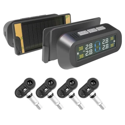 T13 Car TPMS Real Time Display Solar / USB Charging Tire Pressure Monitoring System with 4 Internal Sensors