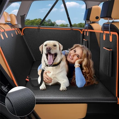 PU Leather Car Pet Seat Cover for Dogs Extended Hammock Scratch Resistant Backseat Protector