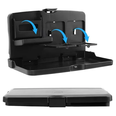 Plastic Car Seat Tray Table Foldable Backseat Desk for Eating Working Multi-Purpose Vehicle Organizer