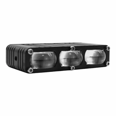 V80 3-LED Headlight for Motorcycle 40W Waterproof Car Auxiliary Lamp High Low Beam with Cooling Fan