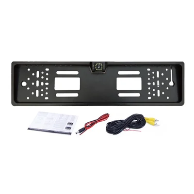 European License Plate Frame with 12-LED Night Vision AHD 1080P Wide Angle Car Rear View Camera for Reverse Parking