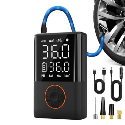Pompa per pneumatici portatile wireless mini da 60W 150PSI con display digitale e luce a LED
