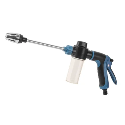 T8 Extended Pole High Pressure Handheld Water Gun for Car Wash Foam Sprayer Cleaning Tool - Blue