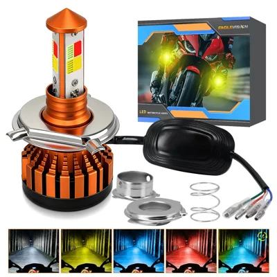 C01 Yellow White Blue Red Multi Color LED Spotlight IP67 Waterproof Aluminum Alloy Motorcycle Headlight
