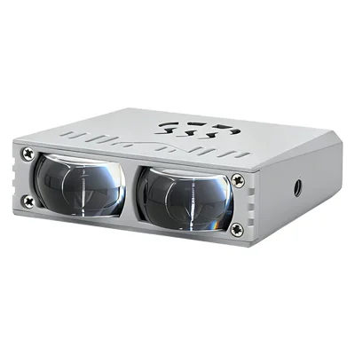 S10 1Pc 35W 2-LED Ultra Thin Car Grille Light with Cooling Fan Dual Color Motorcycle Auxiliary Driving Lamp