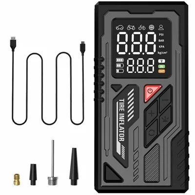 ATJ-026 150PSI Портативный беспроводной насос для накачки шин с LED-дисплеем / Быстрая накачка / Автоматическое отключение для автомобиля / велосипеда / мотоцикла