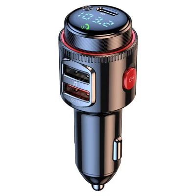 Chargeur de voiture PD 30 W + QC3.0, lecteur MP3 Bluetooth, transmetteur FM, fonction mains libres pour véhicule