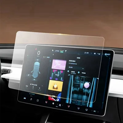 Til Tesla Model 3 / Y (2019-2025) 15 tommer bil GPS-navigationsskærmbeskytter, afhærdnet glasfilm