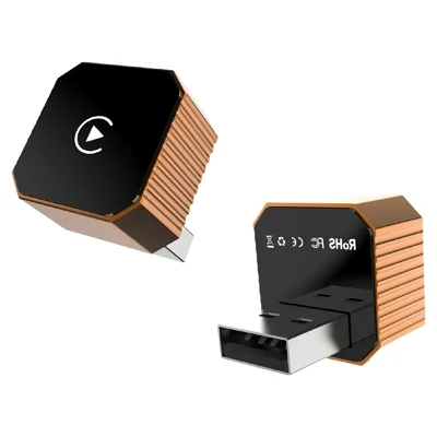 CP031-3 2 in 1 Wireless CarPlay Android Auto Adapter Plug and Play USB Dongle AI Box for Car - Orange