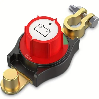 Interruttore di Disconnessione Batteria 12V / 24V Interruttore Principale Terminale Negativo Superiore per Auto Camion RV Barca