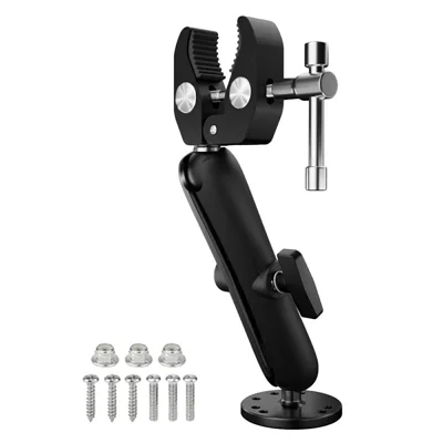 1 tomme kugleled Aluminiumsøm Kviklås Båd Trolling Motor Holder Stabilisator Support til Kajak - Sort