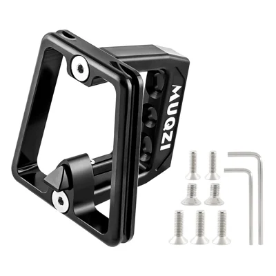 MUQZI Aluminum Alloy 3 Holes Bike Front Carrier Block with 7 Screws for Brompton Folding Bicycles - Black