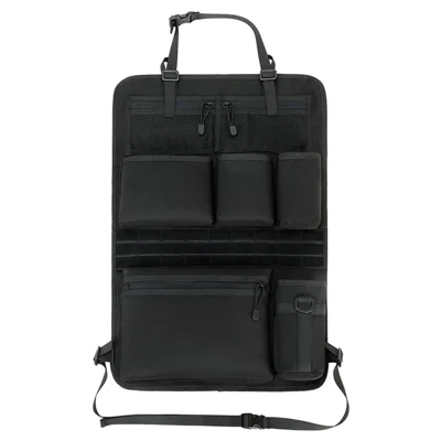 600D Oxford Fabric Car Seat Back Hanging Organizer Multi Pocket Storage Bag for SUV - Black