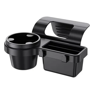 Organizador para Ventana de Coche, Portavasos Multifuncional, Caja de Almacenamiento para Teléfono, para Colgar en el Lateral de la Puerta - Negro