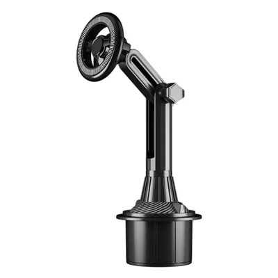 Car Cup Holder Mount 360 Degree Rotatable Magnetic Phone Stand for 4-7 Inch Smartphones - Black