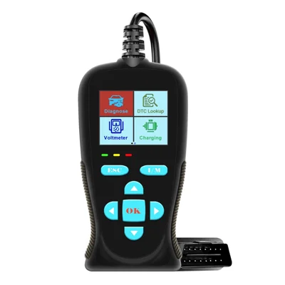 AT200 Outil de diagnostic OBD2 avec voltmètre intégré, 30000+ codes DTC pour la détection des pannes automobiles