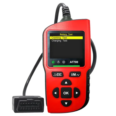 AT700 Scanner OBD2 Écran TFT 2,4 Pouces Test de Batterie Outil de Diagnostic Automobile avec Impression Cloud - Rouge