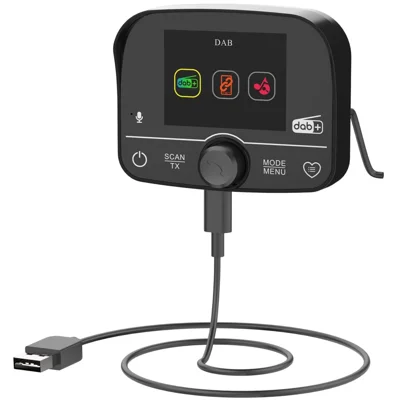 C9 Auto DAB Digitalradio Empfänger Bluetooth 2,4 Zoll Touchscreen USB-C FM Sender für Autoradio - Schwarz