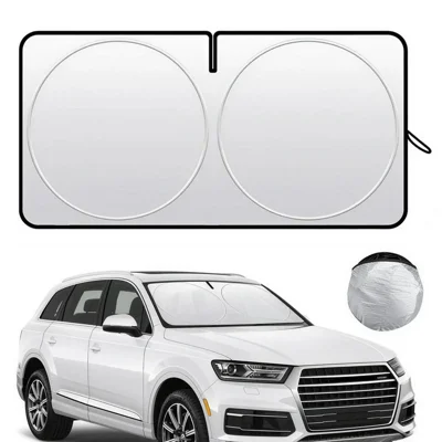 Protections solaire pare-brise de voiture 150x80 cm pliable en titane argenté Protection UV isolation thermique pour véhicule